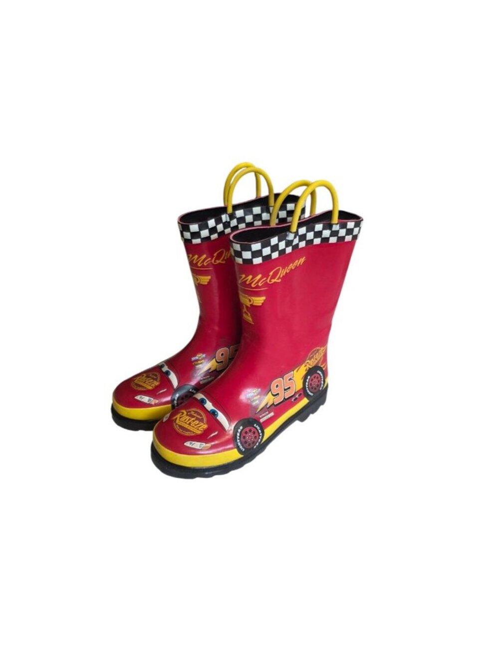 Disney Pixar Cars Lightning Mcqueen Red Rain Boots Sz US 13 Kids Unisex